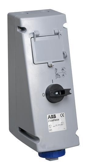 Розетка 16А 3P+E рубильник/блок. IP67 ABB 2CMA167957R1000