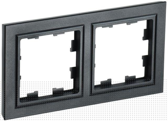 Рамка 2-м BRITE РУ-2-БрЧ черн. IEK BR-M22-K02