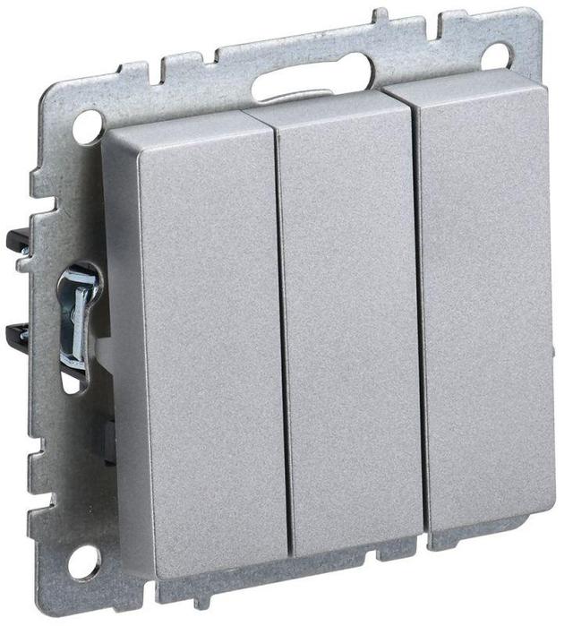 Выключатель 3-кл. СП BRITE ВС10-3-0-БрА 10А алюм. IEK BR-V30-0-10-K47