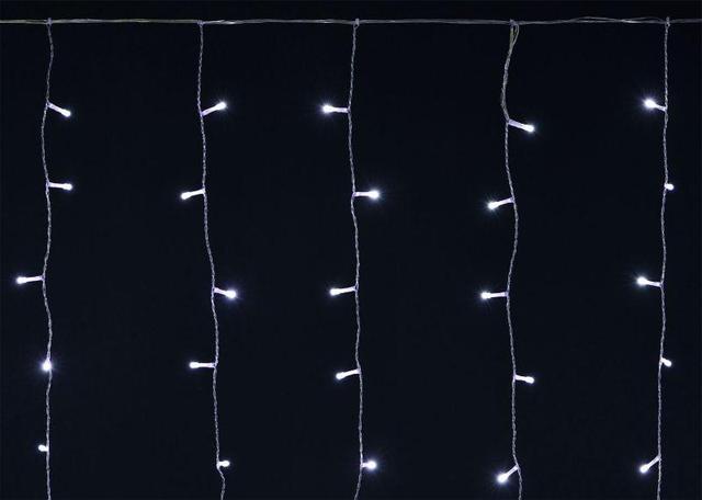 Гирлянда "Бахрома" 4.5х0.7м 200LED бел. IP44 провод прозр. 230В транзит IEK LGDU301-2-200-L3-T-S-44