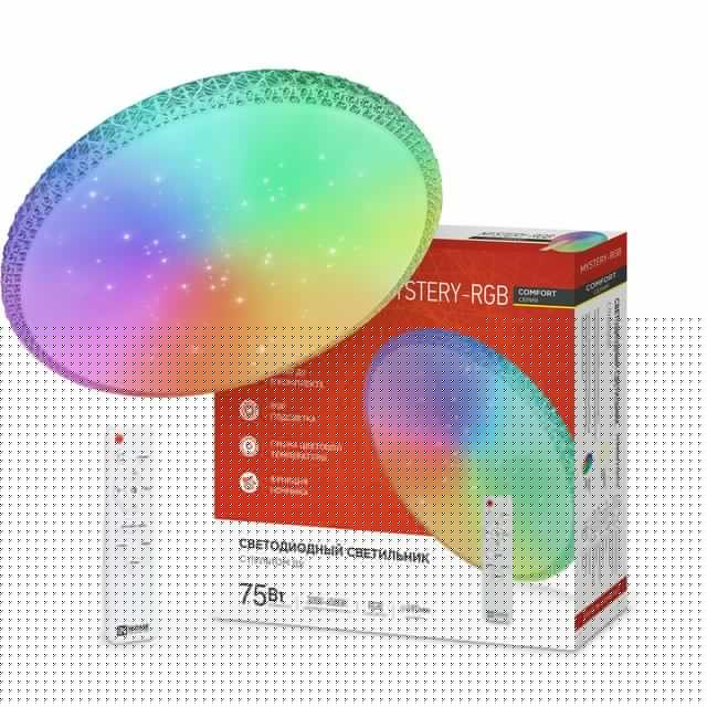 Светильник светодиодный COMFORT MYSTERY-RGB 75Вт 230В 3000-6500К 6000лм 495х85мм с пультом ДУ IN HOME 4690612044637