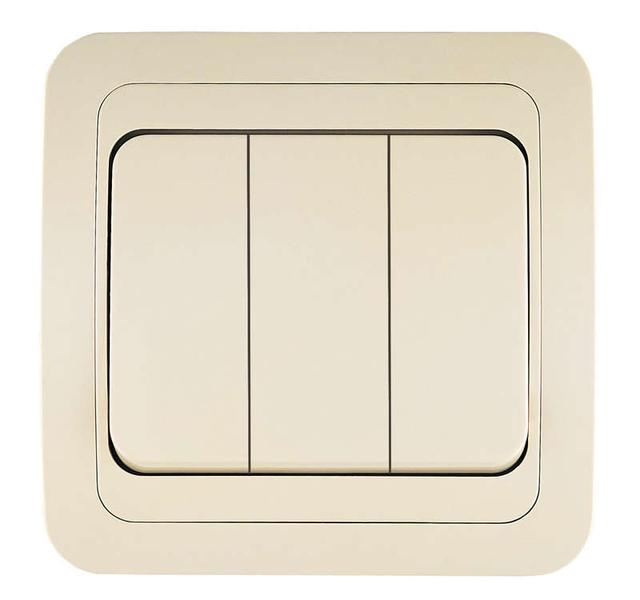 Выключатель 3-кл. 3п СП Mimoza 10А IP20 крем./крем. Makel 25091