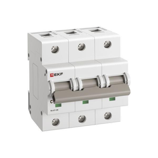 Выключатель автоматический модульный 3п C 100А 15кА ВА 47-125 PROxima EKF mcb47125-3-100C