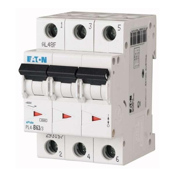 Выключатель автоматический модульный 3п C 40А 4.5кА PL4-C40/3 EATON 293164